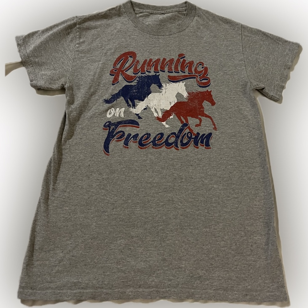 Gray Running on Freedom T-Shirt